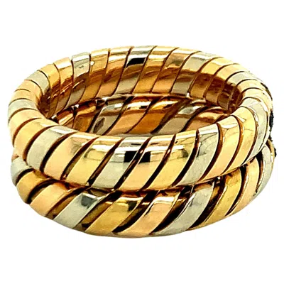 Pre-owned Bulgari Bvlgari Set Of Two Tubogas Rings In Multi