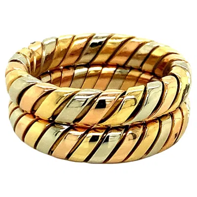 Pre-owned Bulgari Bvlgari Set Of Two Tubogas Rings In Multi