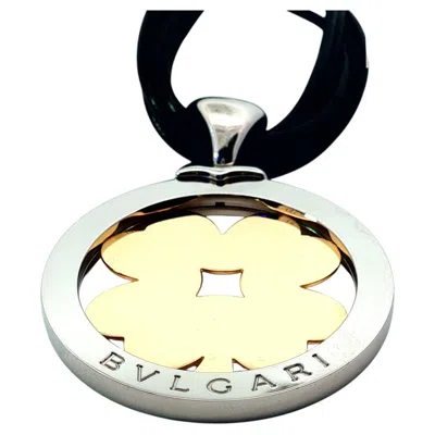 Pre-owned Bulgari Bvlgari Tondo Clover Pendant Necklace, 18k Yellow Gold & Stainless Steel