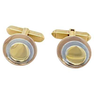 Pre-owned Bulgari Bvlgari, Tricolor Gold Cirlcle Cufflinks In Multi