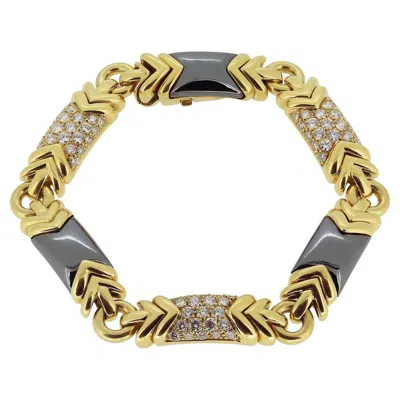 Pre-owned Bulgari Bvlgari Trika Hematite And Diamond Bracelet In Multi