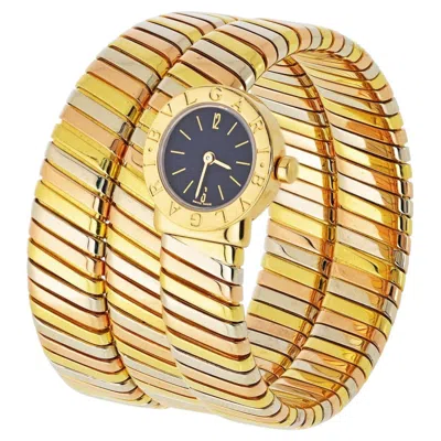 Pre-owned Bulgari Bvlgari Tubogas 18k Tri Color Bb 19 1 T Serpenti Watch In Multiple