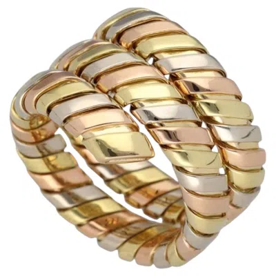 Pre-owned Bulgari Bvlgari Tubogas Ring K18 Yellow Gold White Gold Pink Gold Us-size 8 1/2