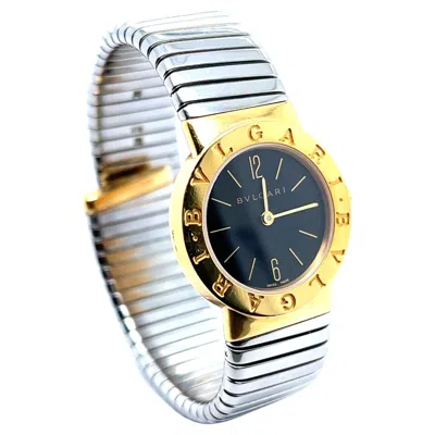 Pre-owned Bulgari Bvlgari Tubogas Watch In Stainless Steel And 18 Karat Yellow Gold