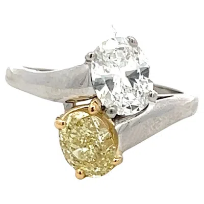 Pre-owned Bulgari Bvlgari Two-stone Ring In 18k Gold/platinum With 2.01 Carat Diamond Size 7 In Multi