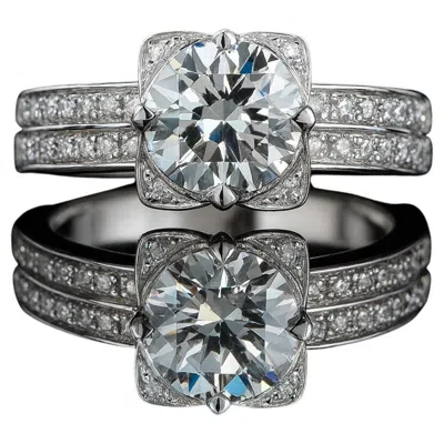 Pre-owned Bulgari Bvlgari Venezia Platinum Round Diamond Engagement Ring In Multi