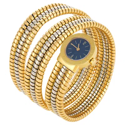Pre-owned Bulgari Bvlgari Vintage 18k Tricolor Gold Tubogas Watch In Multi