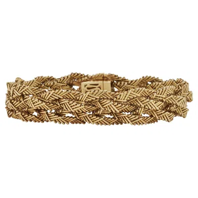 Pre-owned Bulgari Bvlgari Vintage 18k Yellow Gold Braided Bracelet