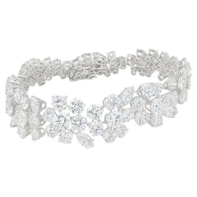 Pre-owned Bulgari Bvlgari Vintage Platinum Diamond Floral Bracelet, Circa 1960s In Multi