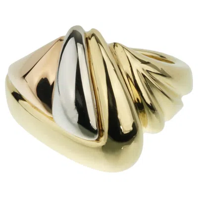 Pre-owned Bulgari Bvlgari Vintage Tricolor Gold Cocktail Ring Size 5 In Multi