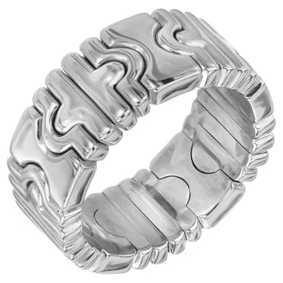Pre-owned Bulgari Bvlgari White Gold Parentesi Band Ring