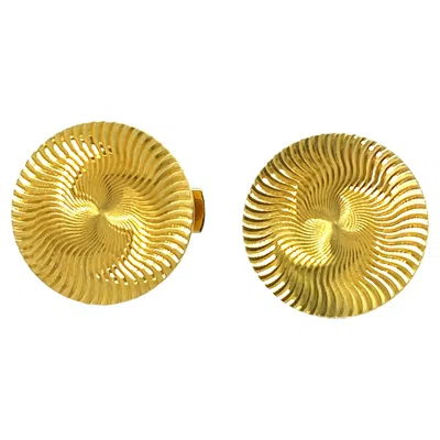 Pre-owned Bulgari Bvlgari Yellow Gold Circle Cufflinks