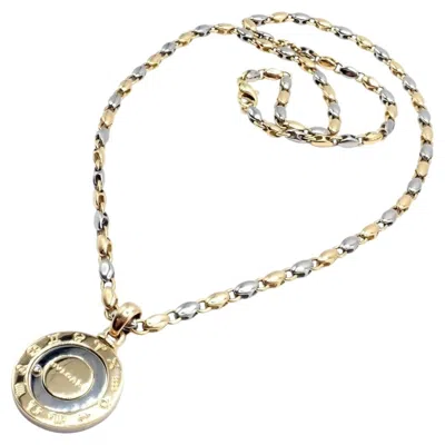 Pre-owned Bulgari Bvlgari Zodiac Pendant Yellow Gold Steel Diamond Necklace