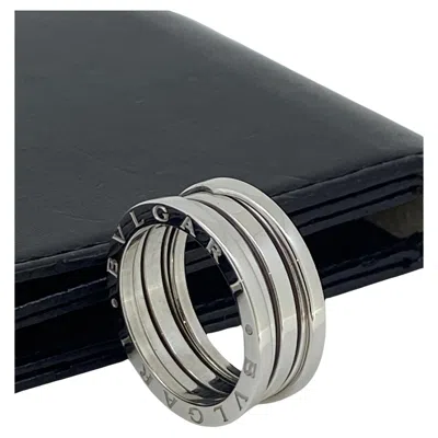 Pre-owned Bulgari B-zero 1 18k 750 White Gold 8.5mm Band / Ring, Size 53.