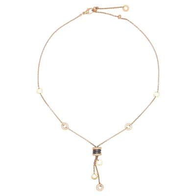 Pre-owned Bulgari B.zero1 18k Rg Diamond Ceramic Tassel Drop Necklace In Multiple