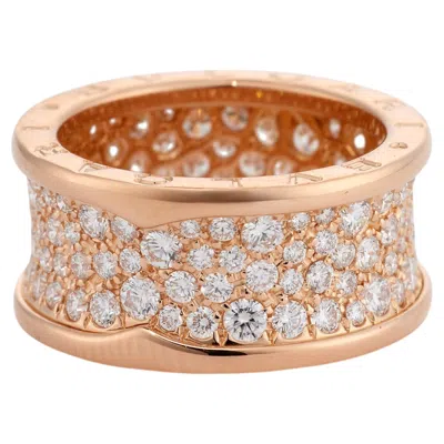 Pre-owned Bulgari B.zero1 Large Ring, 18k Rose Gold, 2.52ct Diamonds In Red