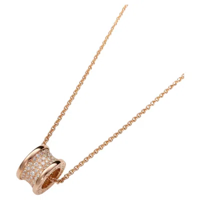 Pre-owned Bulgari B.zero1 Necklace In 18k Rose Gold With Diamonds, Circa 2020 In Red
