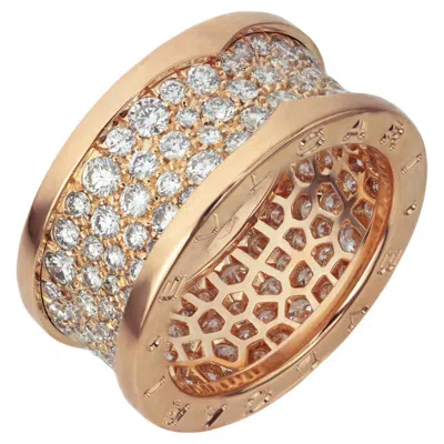 Pre-owned Bulgari - B.zero1 Ring In Rose Gold And Diamonds In Red