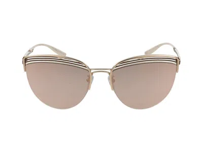 Bulgari Cat Eye Frame Sunglasses In Gold