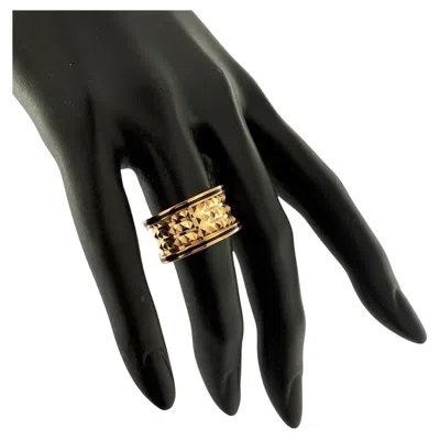 Pre-owned Bulgari Ceramic Rose Gold Rock Ring B.zero1 In Red
