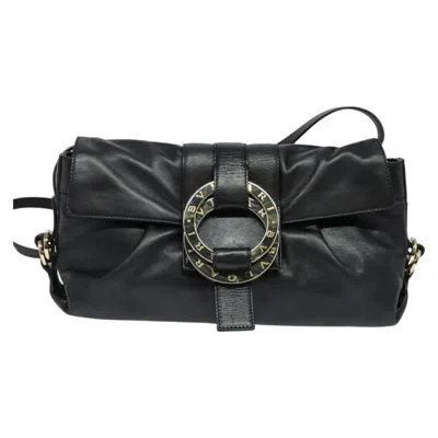 Pre-owned Bulgari Chandra Leather Shoulder Bag () In Black