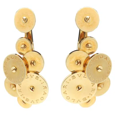 Pre-owned Bulgari Cicladi 18k Yellow Gold Rotating Disc Drop Earrings Clip Ons