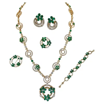 Pre-owned Bulgari Contemporary Diamond Emerald Parure Suite In Green