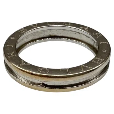 Pre-owned Bulgari Designer Bvlgari Bzero1 One Band Ring 18kt White Gold Size 59