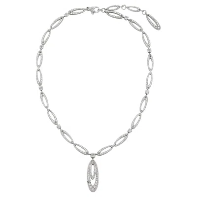 Pre-owned Bulgari Diamond Necklace In 18k Gold Art Deco Aesthetic Elysium Collection In Multi