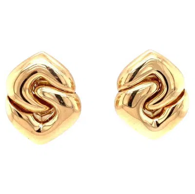 Pre-owned Bulgari Doppio Cuore 18k Yellow Gold Earclips By Bvlgari, Circa 1980s