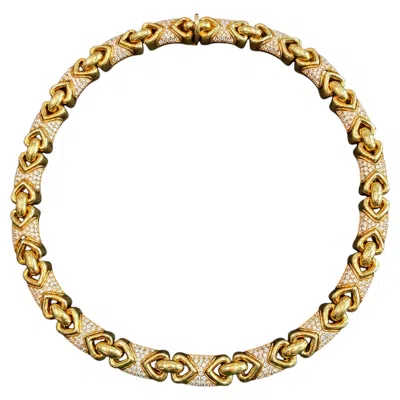 Pre-owned Bulgari “doppio Cuore” Diamond Necklace In Multi