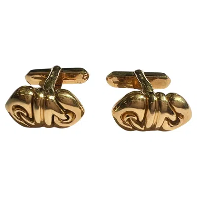 Pre-owned Bulgari Estate  'doppio Cuore' 18k Gold Cufflinks In Multi