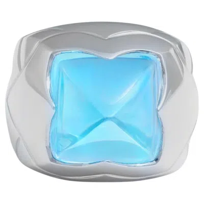 Pre-owned Bulgari Estate  Pyramid Topaz Ring In 18k White Gold