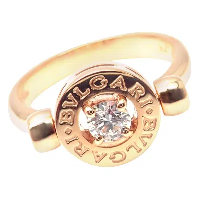 Pre-owned Bulgari Flip Diamond Rose Gold Band Ring In Red