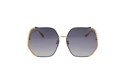 Bulgari Geometric Frame Sunglasses In Gold