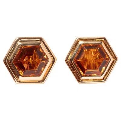 Pre-owned Bulgari Gold And Citrine  Earrings In Multi