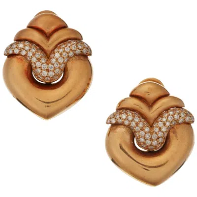 Pre-owned Bulgari Gold And Diamond Earrings In Multi