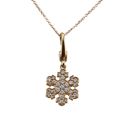 Pre-owned Bulgari Gold Diamond Snowflake Charm Pendant On Tiffany & Co Chain Necklace In Multi