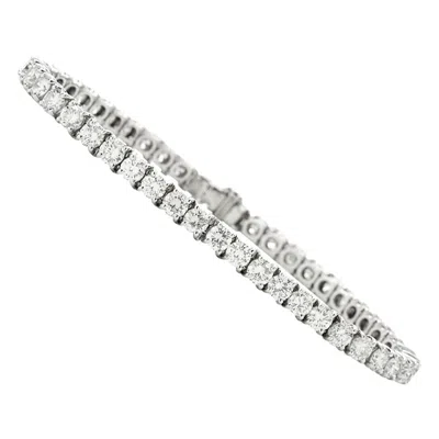 Pre-owned Bulgari Griffe Tennis Bracelet Platinum 9 Carat Tw With Box In Multi
