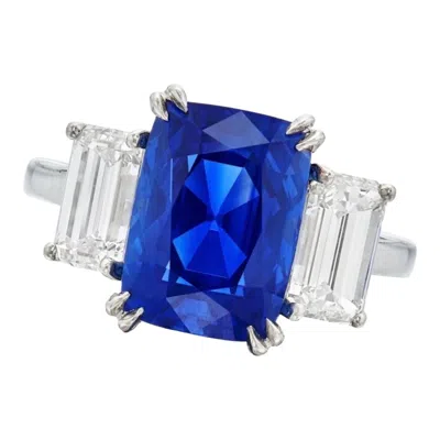 Pre-owned Bulgari Important 6.15ct Unheated Kashmir Sapphire Ring Agl Ssef Gubelin  Signed In Blue