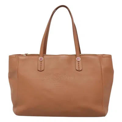 Pre-owned Bulgari Leather Tote Bag () In Brown