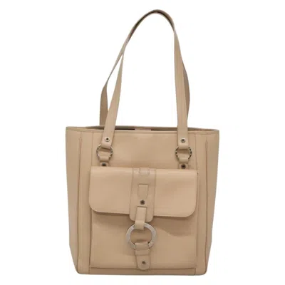 Pre-owned Bulgari Leather Tote Bag () In Sand