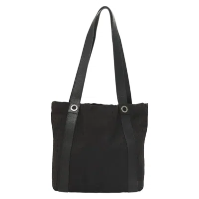 Pre-owned Bulgari Logo Mania Black Nylon Shoulder Bag ()