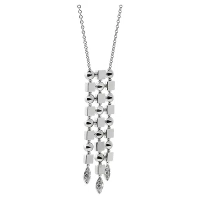 Pre-owned Bulgari Lucea 18k White Gold Diamond Drop Pendant Necklace