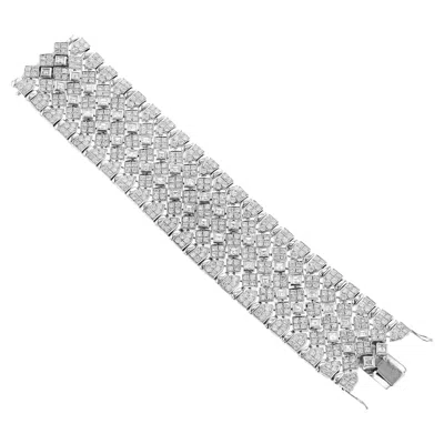 Pre-owned Bulgari Magnificent & Rare  Diamond 18k White Gold Wide Bracelet