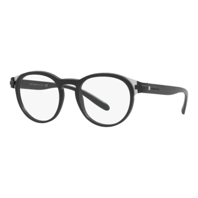 Bulgari Men's Opticals Matte Black And Matte Silver 50mm Opticals