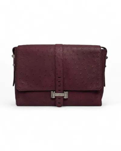 Bulgari Messenger Shoulder Bag Python Purple In Black