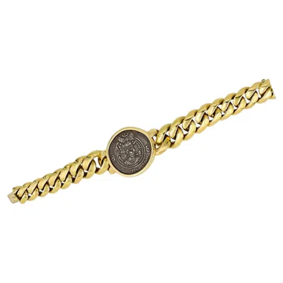 Pre-owned Bulgari Monete Chain Bracelet In 18k Yellow Gold � Signed Jewelry