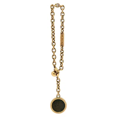 Pre-owned Bulgari Monete Coin Charm Keychain Constantius Ii Roman 18k Yellow Gold