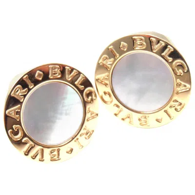 Pre-owned Bulgari Mother Of Pearl Yellow Gold Cufflinks